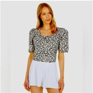 Levi's Top Louise Smocked Crop Floral- XS NWT